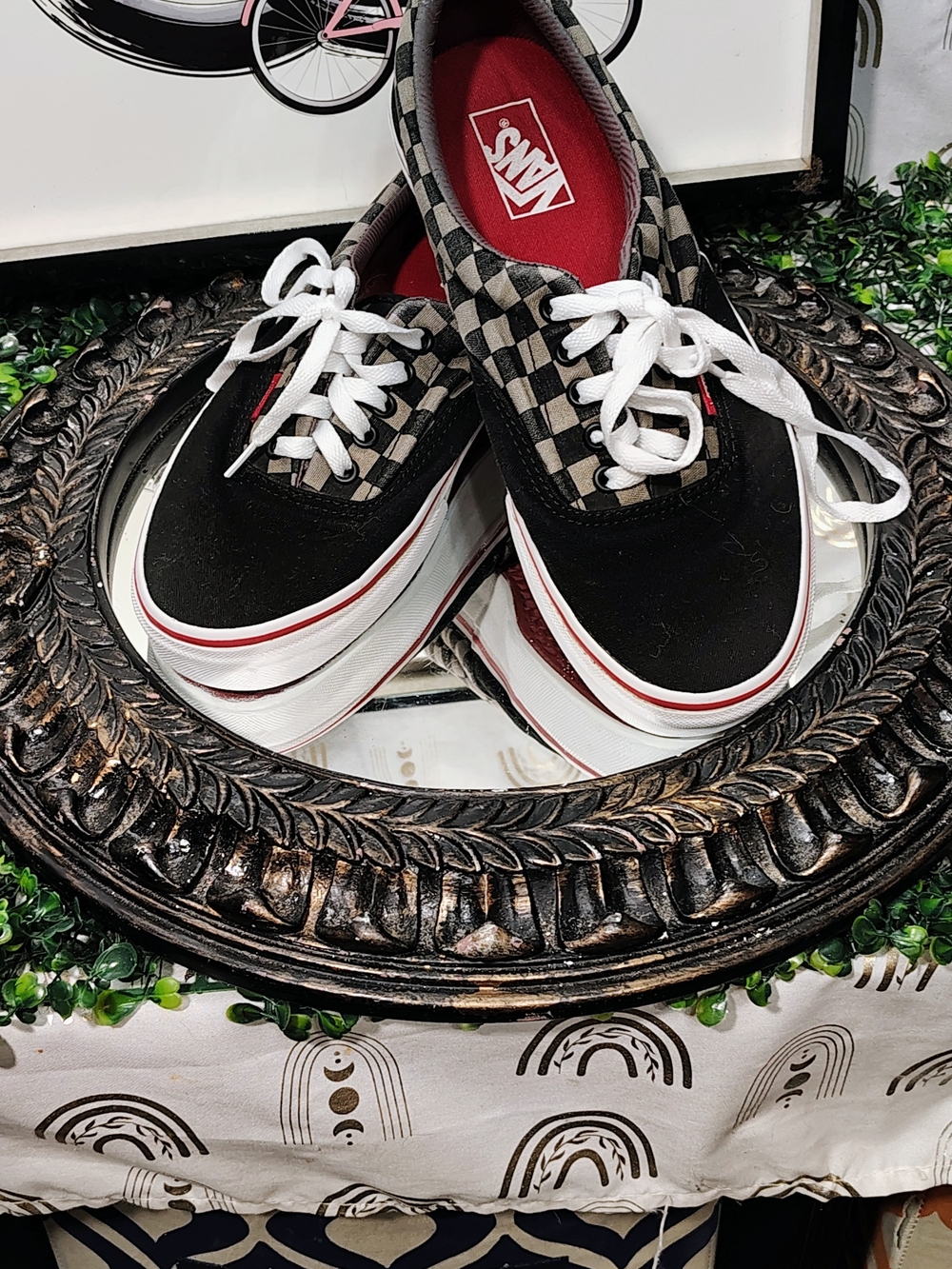 Vans Checkerboard Black Lace-Up Platform Sneakers